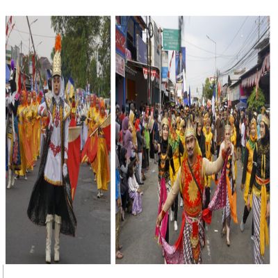 Ikuti Karnaval HUT RI KE 77, SMK Muh 2 Boja Menampilkan Drumband dan Pawai Kreasi Karrnival